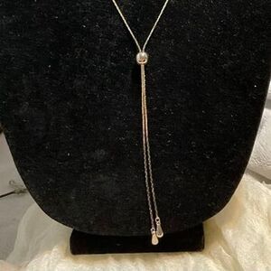 Vintage Gold Tone Adjustable Slider Lariat Necklace